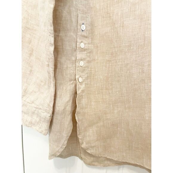 J.McLaughlin Fallon 100% Linen Shirt Blouse Top Tunic size XS $198.00 Beige - Picture 5 of 7